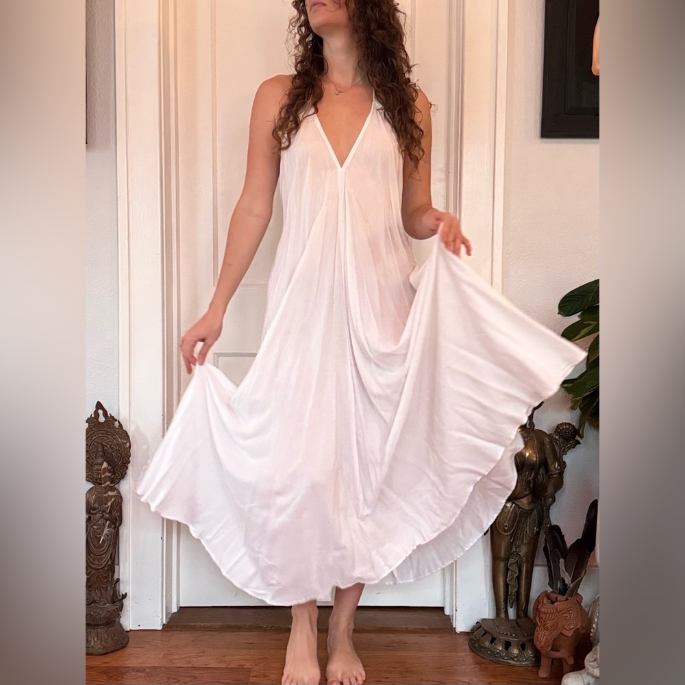 White halter maxi dress. One size